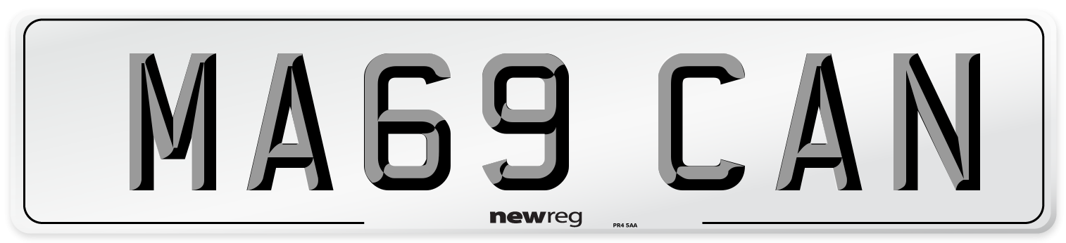 MA69 CAN Number Plate from New Reg